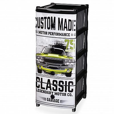 Комод № 7 с рисунком "Спортивная машина"307  Эльфпласт РАСПРОДАЖА