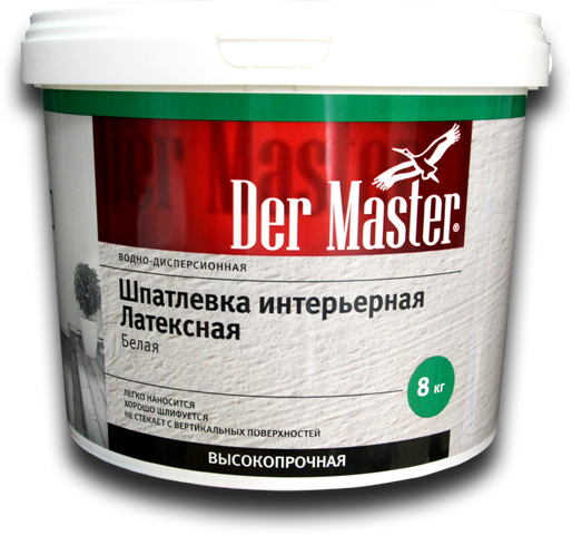 Шпатлевка интерьерная В-Д латексная  8 кг Der Master (1шт/72шт)