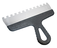 Шпатель нержав.сталь  (350*0,4мм)  81222  фасадный зуб (10х10) пласт. руч. MAXI TOOL  РФ (24)