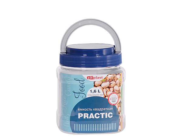 Ёмкость "Practic" квадратная 1,6 л 540 Эльфпласт (12шт)