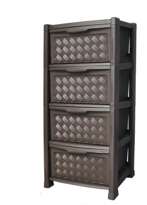 Комод "ВИОЛА "4-х секционный 338  коричневый Эльфпласт