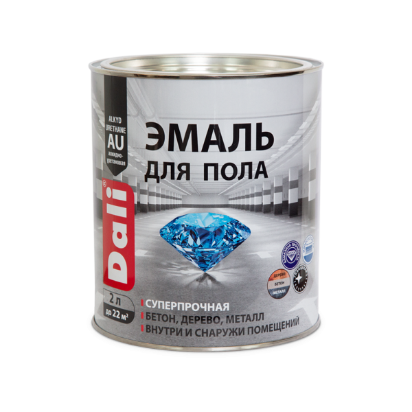 ЭМАЛЬ для ПОЛА  БЕЛАЯ  (База А)  2л Dali 12306 (3шт/234шт)