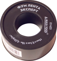 Фум лента ЭКСПЕРТ 81425 белая, плотность 0,25гр/см3, 19мм*0,1мм*10м (1000шт/100шт/10шт) MaxiTool