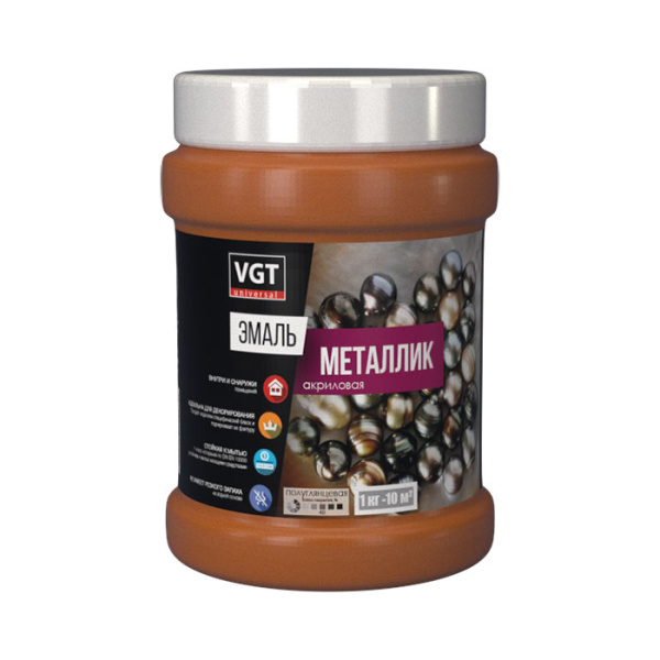 Эмаль ВД-АК -1179 акрил. "Металлик" золото  1 кг ВГТ (6шт/336шт)