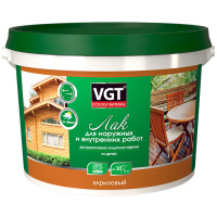 Лак акрил для нар/внутр работ б/цв матовый 0,9кг ВГТ (6шт/336шт)