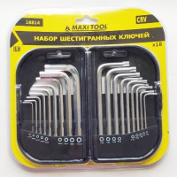 Набор имбусовых ключей 18814 1.5/2/2.5/3/4/5/6/8/10мм Т10/15/20/25/27/30/40/45/50 (6/24) MaxiTool