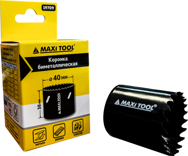Коронка  40мм биметалл 19709 (100шт/кор)MaxiTool