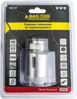 Коронка алмазная по керамограниту  D=40мм, 89733  высота 65мм, M14, блистер MaxiTool(100шт/кор)