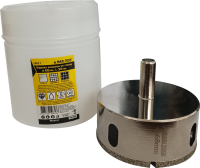 Коронка алмазная по керамике стеклу  D=68мм, 19817 высота 30мм, пластиковая туба MaxiTool(100шт/кор)