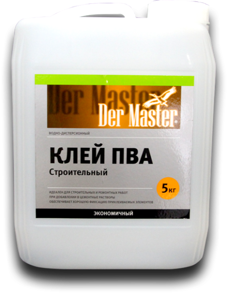 Клей ПВА строительный  5 кг DERMASTER (62207) (1шт/96шт)