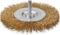 Щетка д/дрели плоская с/шпилькой  62*6мммм 81491 латунир.волнистая проволока (200/50) MaxiTool