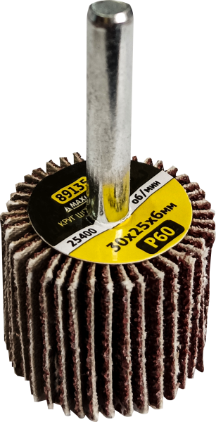 Круг веерный 30*25*6мм Р60 шлифовальный 89135 абразивный на шпильке (50/1200) MaxiTool