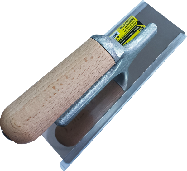 Кельма-гладилка трапециевид "Венецианская" 200x80х70х0.6мм.Заточ.Нерж.76033, дер.ручка (60) MaxiTool