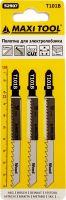 T101B Полотна д/эллобз чист прям рез дерево 52907 3шт/наб 2,5*75*100мм(10/100/600)MaxiTool