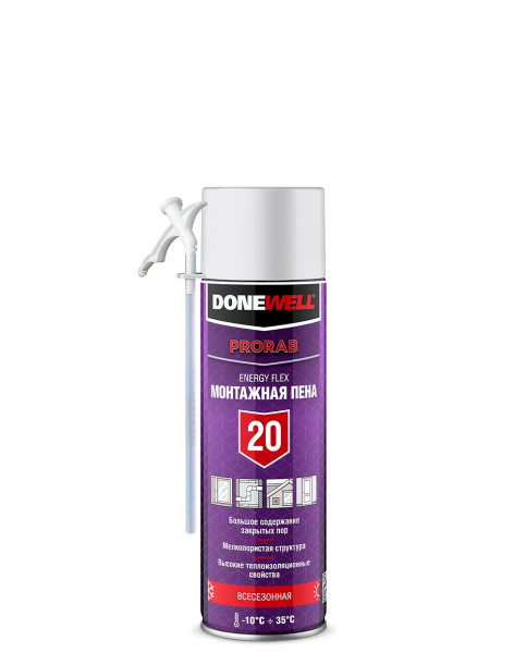 Пена монтажная полиуретан. бытовая  (-10+35C) DONEWELL ENERGY FLEX 20  DPH06U20 650мл (12шт/1008шт)