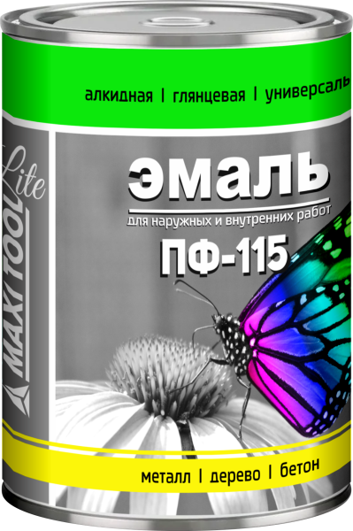 БЕЛАЯ Эмаль ПФ 115 0,8кг алкидная MAXITOOL Lite (14/700шт)