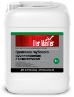 Грунт НАР/ВНУТР. раб. глубокого проник. с антисептиком  3 кг DERMASTER (62252) (1шт/160шт)