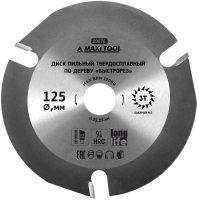 Диск пильный 125х3Tх22.23мм 89676 по дереву Быстрорез, 91HRC 3 резца (100шт/кор) MaxiTool