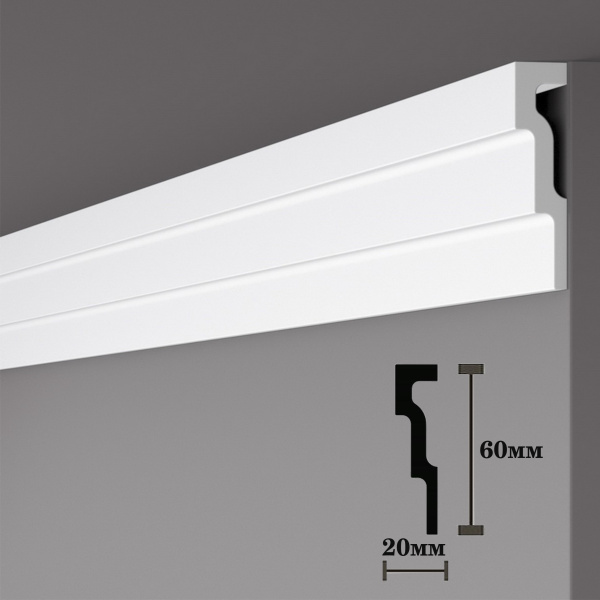 Профиль M2 60х20х2000 ПОД НАТЯЖНЫЕ(66 шт.в уп..)