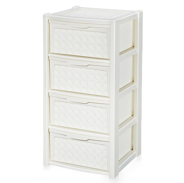 Комод "ВИОЛА "4-х секционный 338  слоновая кость Эльфпласт