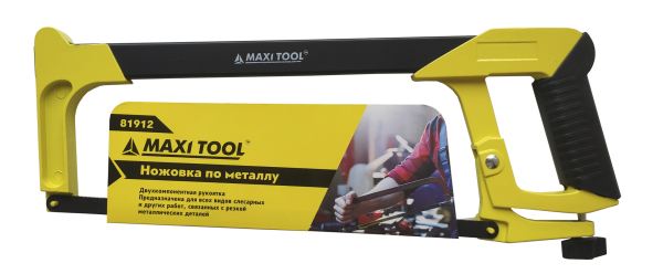 Ножовка по металлу 81912 300мм 24TPI рычажная алюминиевая обрезиненная рукоятка(36/12)MaxiTool