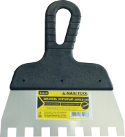 Шпатель нержав.сталь  (150*0,4мм)  81218  фасадный  зуб (10х10) пласт. руч. MAXI TOOL  РФ (48)