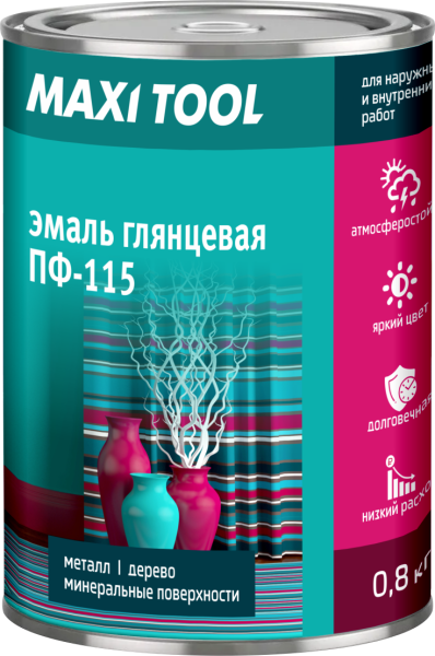 Красная Эмаль ПФ-115 0,8 кг Maxi Tool (14шт/700шт)