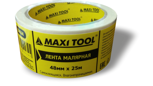 Малярная лента 19434 48мм*25м на бумажной основе 120mic  (1/36) MaxiTool