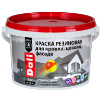 СЕРЫЙ ГРАФИТ RAL7024 краска фасадная резиновая для кровли, цок., фас.  3кг Dali (65140) (1шт/120шт)