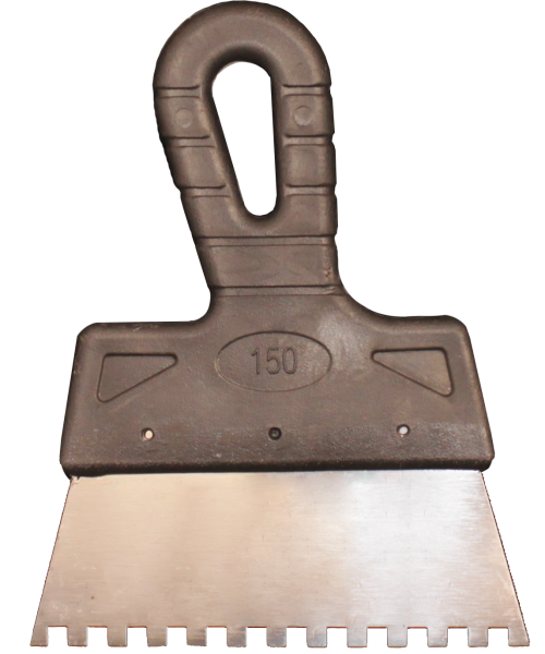 Шпатель нержав.сталь  (200*0,4мм)  81103  фасадный зуб (8х8) пласт. руч. MAXI TOOL  РФ (36)