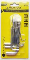 Набор имбусовых ключей 18746 HEX 1.5-2-2.5-3-3.5-4-5-6-8-10мм (10шт/уп)(60уп/кор) MaxiTool