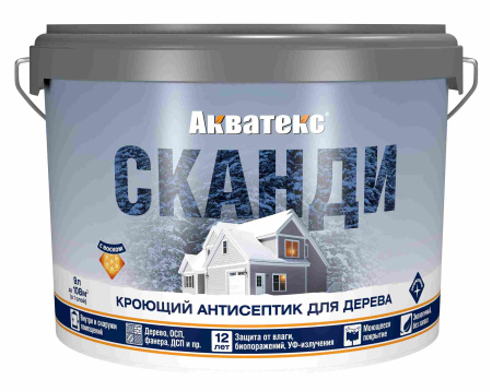 Защита декор для дерева Акватекс Сканди  9л   Альпийское утро  65118 (1шт/44шт) пласт ведро