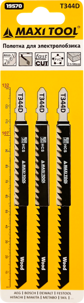T344D Полотна д/эл.лобз прям рез мягк древес 19570 3шт/наб 4*107*132мм(10/100/600)MaxiTool