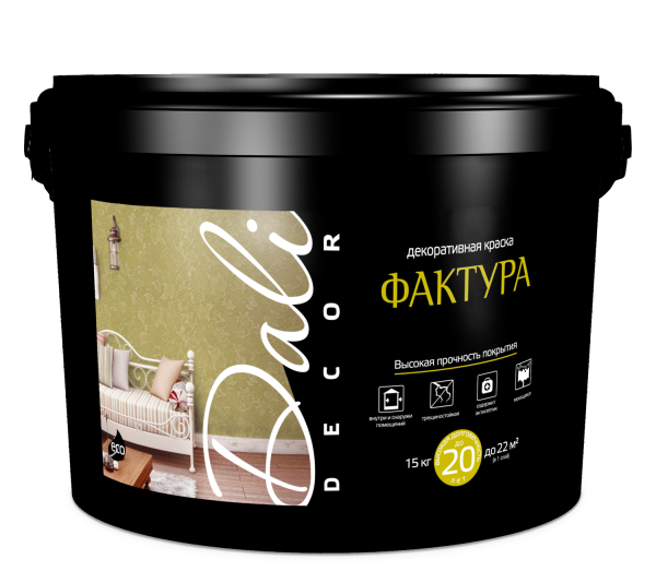 Декоративная краска "Фактура"  7кг Белый (база А) Dali-Décor 20517 (1шт/60шт)