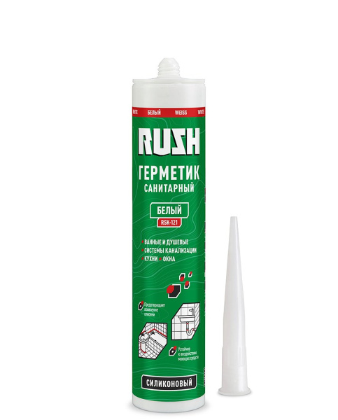 Герметик силиконовый санитарный белый  RSK-121 230мл (20шт/1680шт)