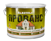 Акватекс ПРОВАНС лессирующий антисептик для дерева  9л  Белый 81946 (1шт/55шт)