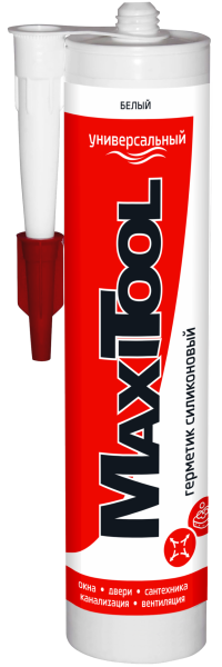 Герметик силиконовый универсальный белый MaxiTool 240мл (12шт)