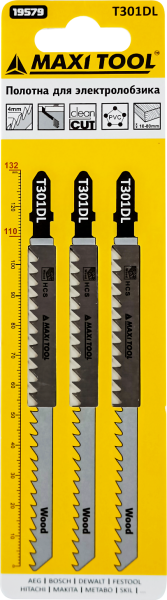 T301DL Полотна д/эллобз чист прям рез дерев 19579 3шт/наб 4*110*132мм(10/100/600)MaxiTool
