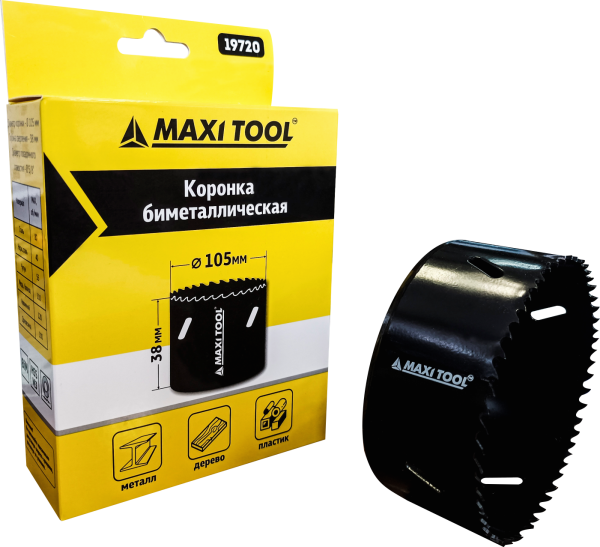 Коронка 105мм биметалл 19720 (20шт/кор)MaxiTool