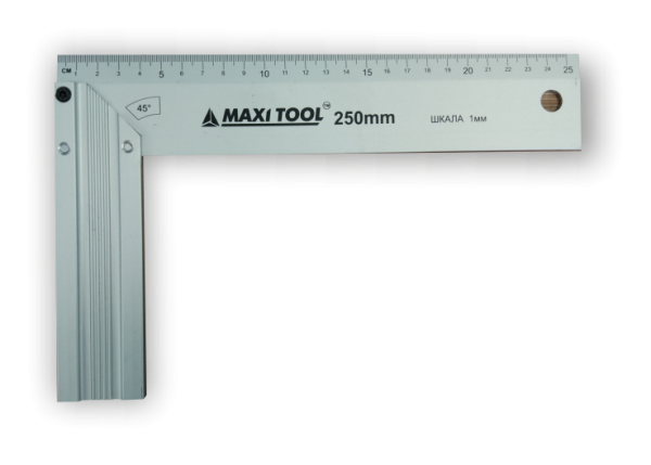 Угольник столярный 19425 25см алюминиевый, литой, жестк.полотно (60) MaxiTool