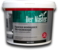 Краска интерьерная МОЮЩАЯСЯ белоснежная Der Master 25 кг  (1шт/24 шт)