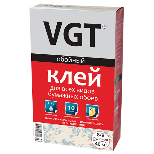 Клей для бумажных обоев 0,3кг сухой 0684 ВГТ (18шт)