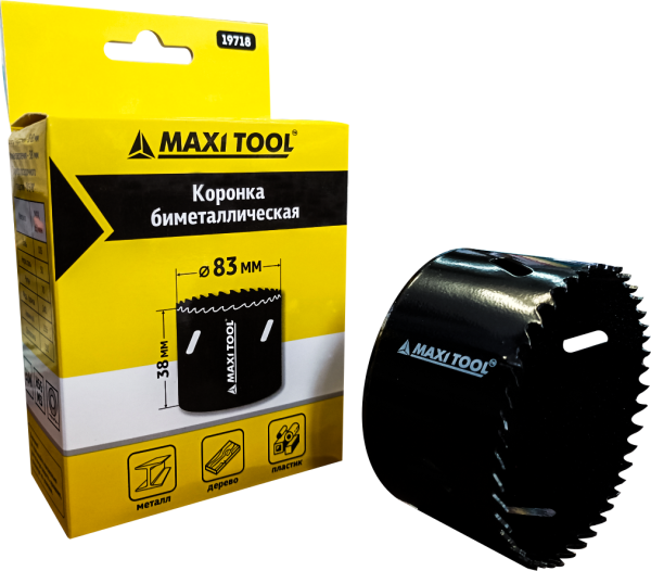 Коронка  83мм биметалл 19718 (50шт/кор)MaxiTool