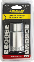 Коронка алмазная по керамограниту  D=35мм, 89732  высота 65мм, M14, блистер MaxiTool(100шт/кор)