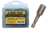 Биты 81451 с торцевой головкой магнитные закал. 6.35*8*48мм сталь 40 CR (10/50) MaxiTool
