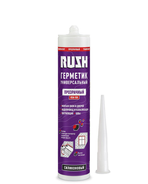 Герметик силиконовый универсальный прозрачный RSK-100 230мл (20шт/1680шт)