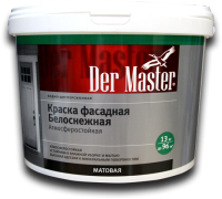 Краска фасадная атмосферостойкая белоснежная Der Master 25 кг (1шт/24 шт)