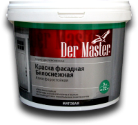 Краска фасадная атмосферостойкая белоснежная  3 кг DERMASTER (61575) (4шт/48кор/192шт)