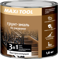 Красно-коричневая грунт-эмаль 3в1 по ржавчине 1,8 кг MAXI TOOL (6шт/300шт)