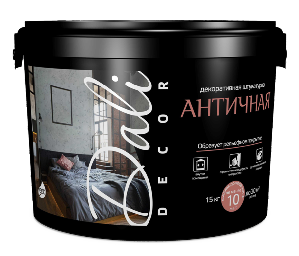 Декоративная штукатурка "Античная"  15 кг Белый Dali-Décor  (+5 С)  20491 (1шт/44шт)